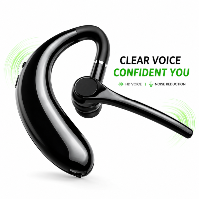 Business Super Star S209 Single Wireless Headset – Bluetooth V5.0 with 270° Rotatable Earhook, HD Mic, Intelligent Noise Reduction & 8H Battery
